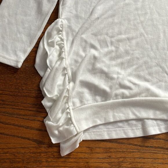 Amaryllis White Ruffle Sweater - Picture 3 of 5